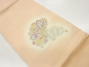作家物 銀通し鳳凰に花唐草・花々模様織出し名古屋帯